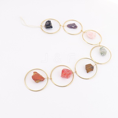 7-Chakra Raw Crystal Suncatcher HJEW-H065-07-1