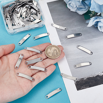 100Pcs 201 Stainless Steel Links/Connectors STAS-HY0001-78-1