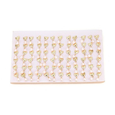 Brass Natural Pearl Dangle Stud Earrings PEAR-N017-07J-1