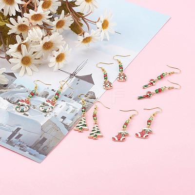 Brass Dangle Earrings EJEW-JE04511-S-1