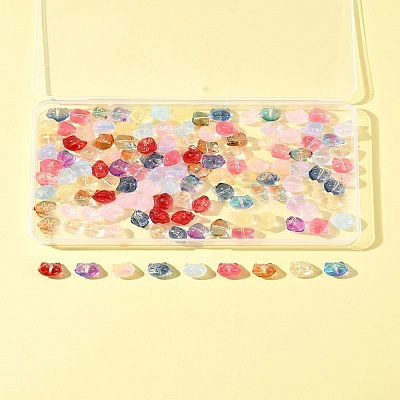 120Pcs 11 Colors Transparent Spray Paint Glass Beads GLAA-FS0002-12A-1