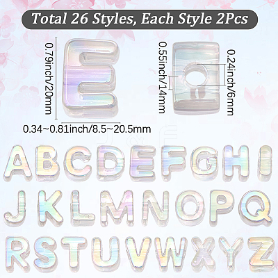 54Pcs 26 Styles UV Plating Transparent Acrylic Beads OACR-SP0002-39-1