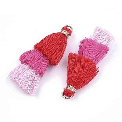 Polycotton(Polyester Cotton) Tassel Pendant Decorations X-FIND-T018-12-1
