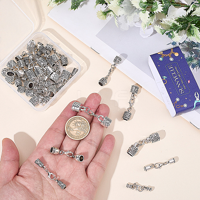 32Pcs 8 Styles Alloy Cord Ends HJEW-SC0003-11-1