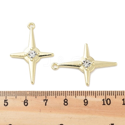 Rack Plating Alloy Rhinestone Pendants PALLOY-F311-05G-1