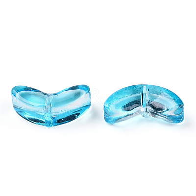 Spray Painted Transparent Glass Beads GLAA-T022-27B-1