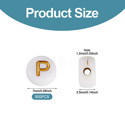 500Pcs Plating Acrylic Beads PACR-TADJ0001-01P-1