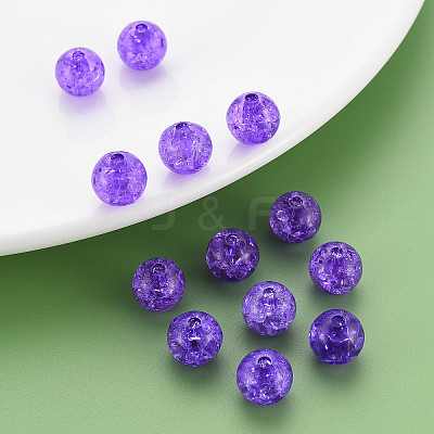 Transparent Crackle Acrylic Beads MACR-S373-66C-N21-1