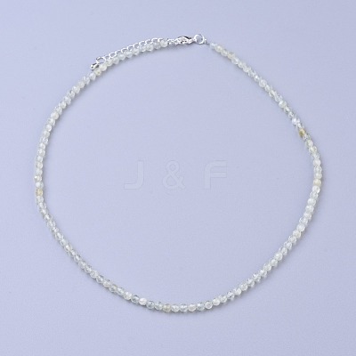 Natural Prehnite Beaded Necklaces NJEW-K114-A-A12-1