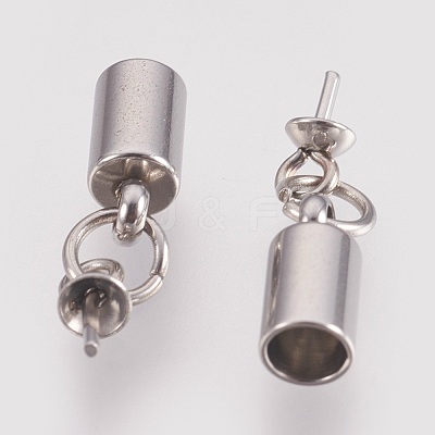 Tarnish Resistant Stainless Steel Cup Bail Pin Pendants STAS-P149-03P-1