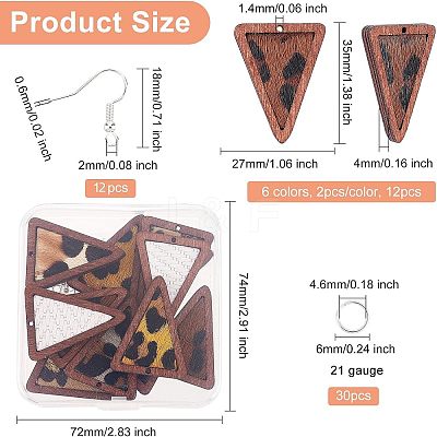12Pcs 6 Style Eco-Friendly Cowhide Leather Pendants FIND-OC0001-92-1