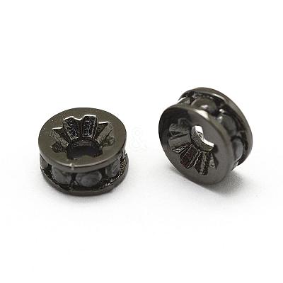 Brass Micro Pave Grade AAA Cubic Zirconia Bead Spacers ZIRC-G100-6mm-61B-NR-1