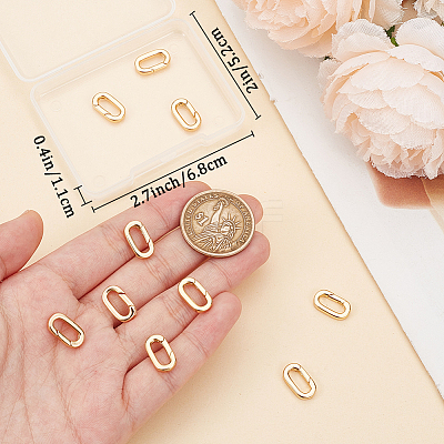 10Pcs Brass Spring Gate Rings KK-BBC0015-57G-01-1