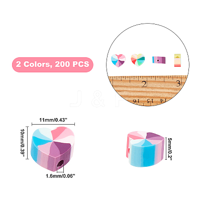 Handmade Polymer Clay Beads CLAY-FH0001-03-1