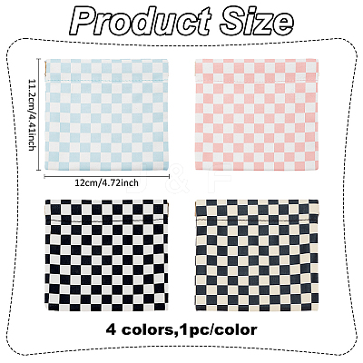 4Pcs 4 Colors PU Imitation Leather Cosmetic Pouches AJEW-AN0007-42-1