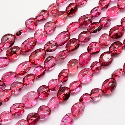 Natural Crackle Quartz Bead Strands G-L459-15-1