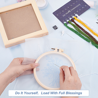 DIY Flower Pattern Organza Embroidery Hanging Ornament Kits DIY-WH0304-511-1