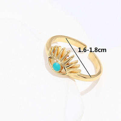 Brass Enamel Open Cuff Rings OW5240-1-1