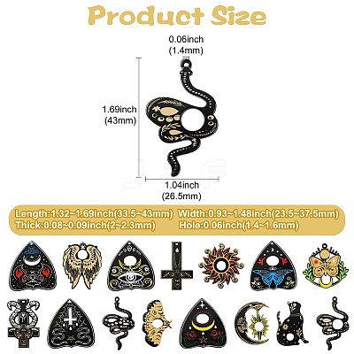 30Pcs 15 Styles Opaque Printed Acrylic Pendants OACR-CJ0002-43-1