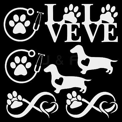 8 Sheets 4 Style Infinity Love & Bird Laser Style Plastic Adhesive Car Stickers STIC-GF0001-04C-1