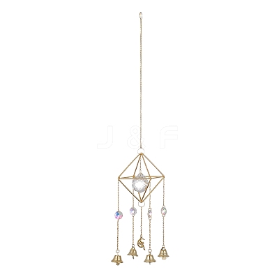 Geometric Metal Suncatchers Wall Hanging Decoration HJEW-G018-01B-G-1