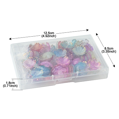 120Pcs 8 Colors Acrylic Bead Caps OACR-FS0001-83-1