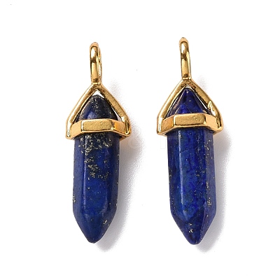 Natural Lapis Lazuli Pointed Pendants G-K329-30G-1