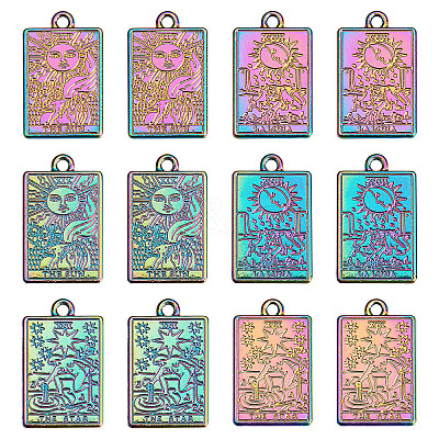 18Pcs 3 Style Rack Plating Alloy Pendants FIND-SC0003-39-1