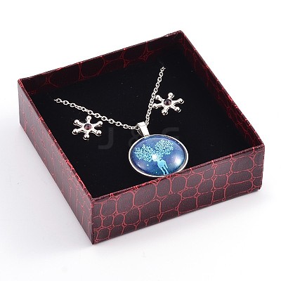 Rectangle Jewelry Set Cardboard Boxes CBOX-N007-01B-1