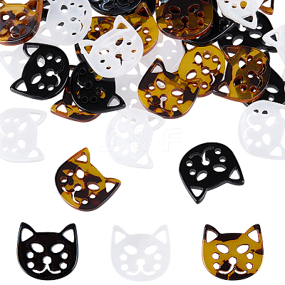 30Pcs 3 Colors Acrylic Buttons FIND-OC0003-88-1