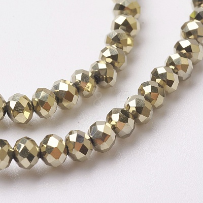 Electroplate Glass Beads Strands EGLA-F124-FP-01-1