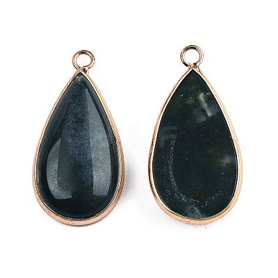 Natural Moss Agate Pendants X-G-S344-51B-1