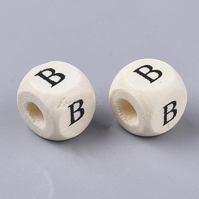 Printed Natural Wood Beads WOOD-T026-001B-1