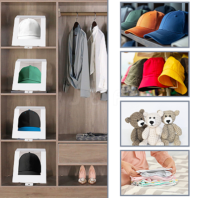 Foldable Cardboard Gift Cap Storage Boxes with Clear PVC Window CON-WH0099-67A-1