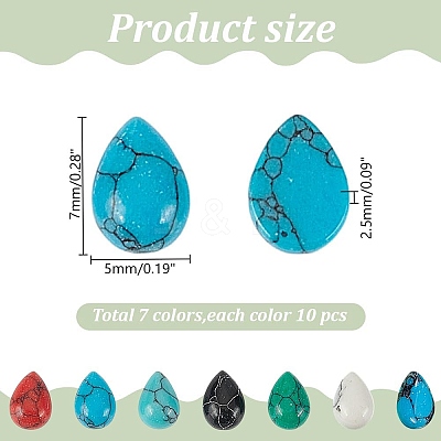 70Pcs 7 Styles Gemstone Cabochons G-AR0006-16B-1