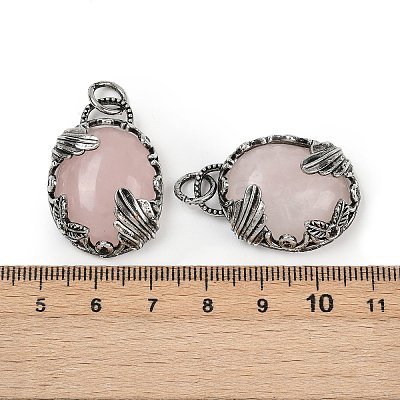 Natural Rose Quartz Pendants G-Z101-02AS-10-1