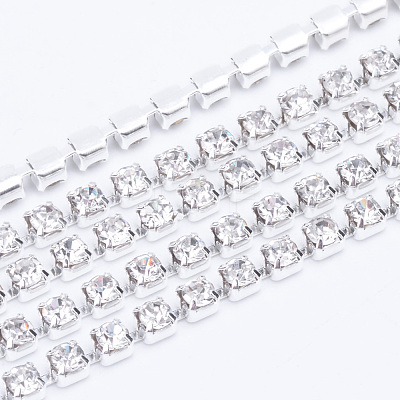 Brass Rhinestone Strass Chains CHC-T003-SS6-01S-1