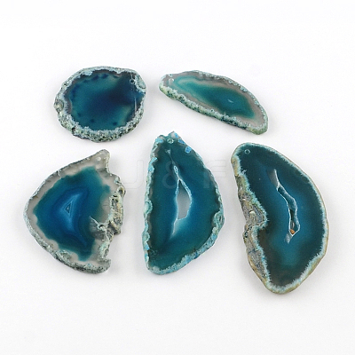 Dyed Mixed Shape Natural Agate Gemstone Big Pendants G-R300-07-1