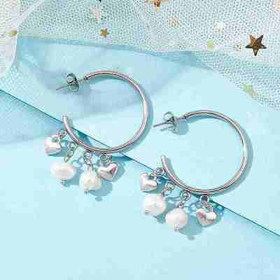 304 Stainless Steel Half Hoop Earrings EJEW-JE05590-03-1