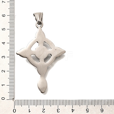 Antique Silver 304 Stainless Steel Pendants STAS-R140-05AS-03-1