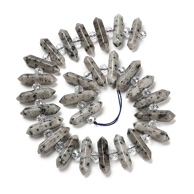 Natural Sesame Jasper Double Terminated Point Beads Strands G-H069-B05-01-1
