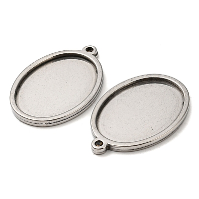 Non-Tarnish 201 Stainless Steel Pendant Cabochon Settings STAS-F296-05B-P-1