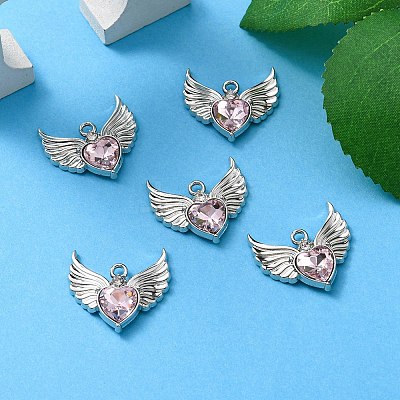 Rack Plating Alloy Glass Pendants FIND-YW0001-85B-1