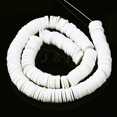 Flat Round Handmade Polymer Clay Beads CLAY-R067-12mm-17-1
