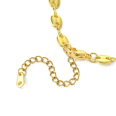 Brass Coffee Bean Chain Necklace for Women NJEW-JN04910-1