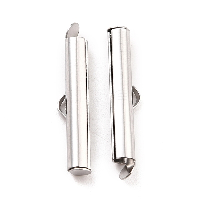 Non-Tarnish 304 Stainless Steel Slide On End Clasp Tubes STAS-C044-08C-P-1