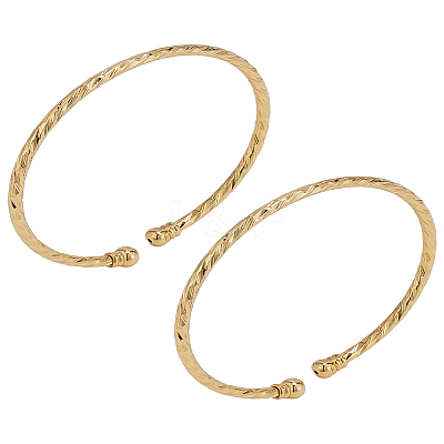 2Pcs Alloy Open Cuff Bangles BJEW-LP0001-11-1
