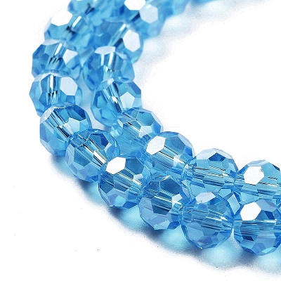 Electroplate Transparent Glass Beads Strands EGLA-A035-T6mm-A08-1