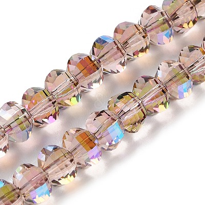 Transparent Electroplate Glass Beads Strands GLAA-Q099-C01-04-1-1
