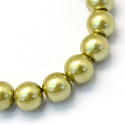 Baking Paint Pearlized Glass Pearl Round Bead Strands X-HY-Q003-4mm-43-1